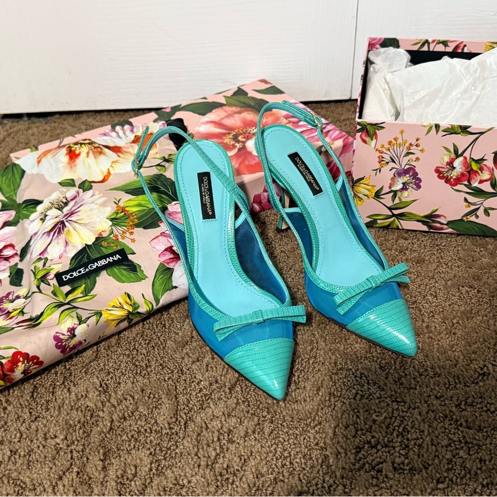Dolce & Gabbana Blue and Turquoise Heels